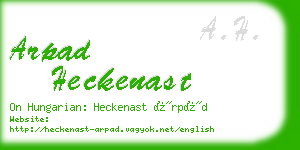 arpad heckenast business card